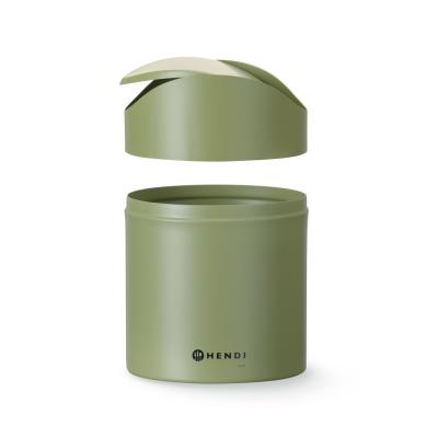 Odpadkový koš na stolek s otočným krytem, HENDI, 1,2L, Zelená, ⌀120x(H)165mm | 440780